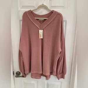 Very J Pink V-Neck Sweater New with tag